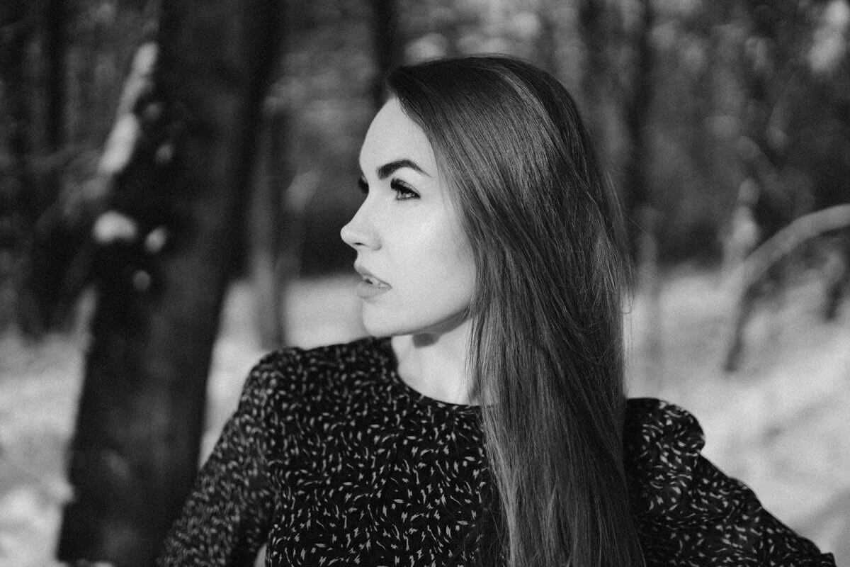 czarno biały portret